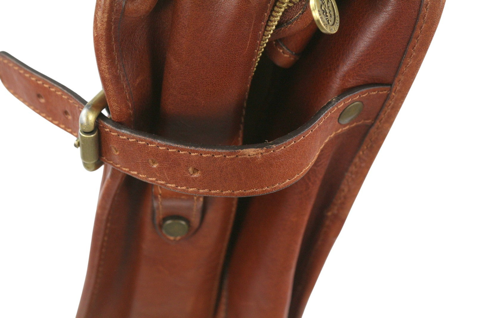 TIME RESISTANCE The Big Sleep Men Bag OS Brown Leather Zip Garment Bag RRP550
