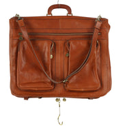 TIME RESISTANCE The Big Sleep Men Bag OS Brown Leather Garment Bag RRP550