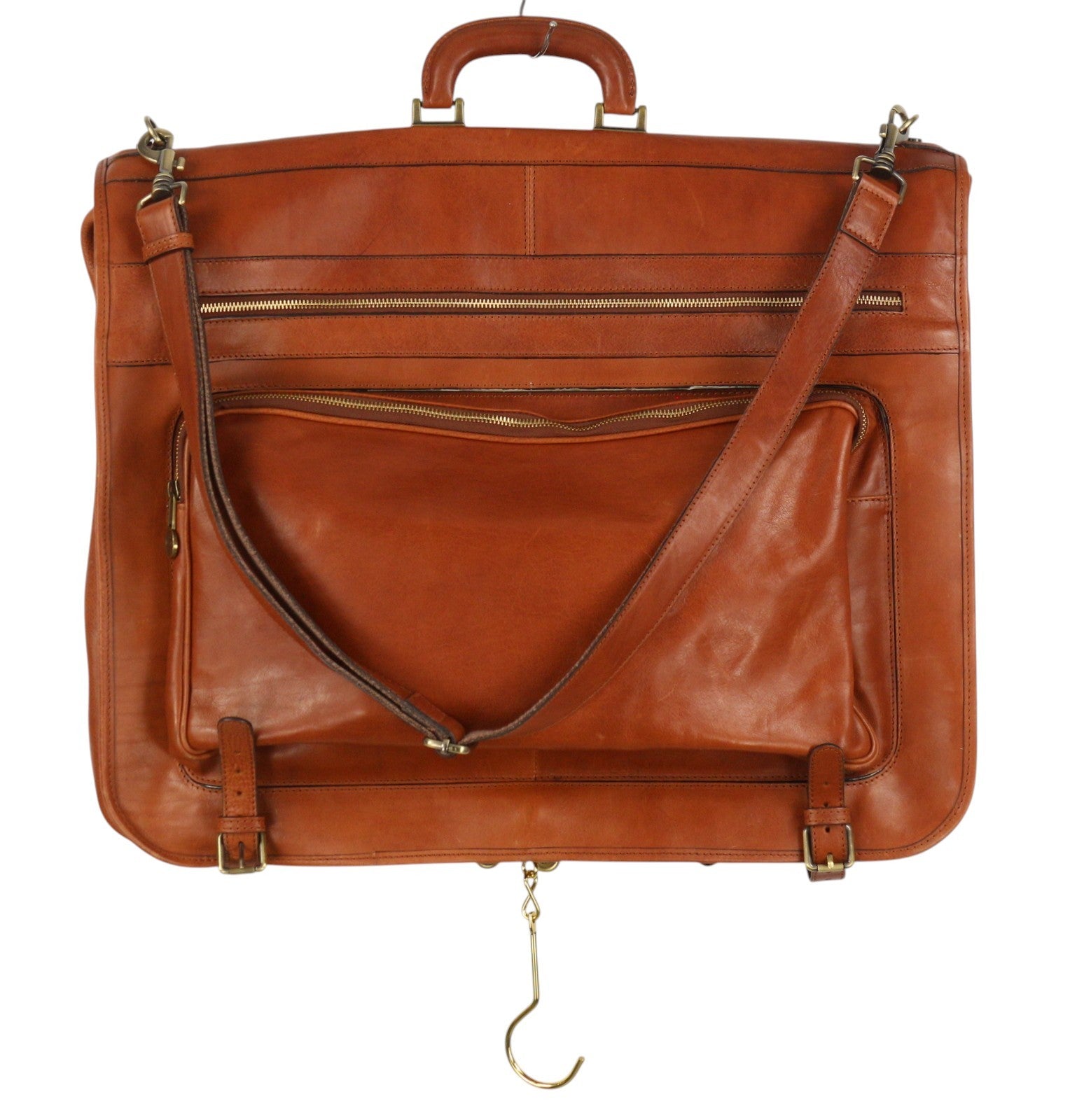 TIME RESISTANCE The Big Sleep Men Bag OS Brown Leather Garment Bag RRP550