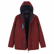 HARMONT & BLAINE Men Jacket 2XL Burgundy & Blue Reversible Padded Hooded
