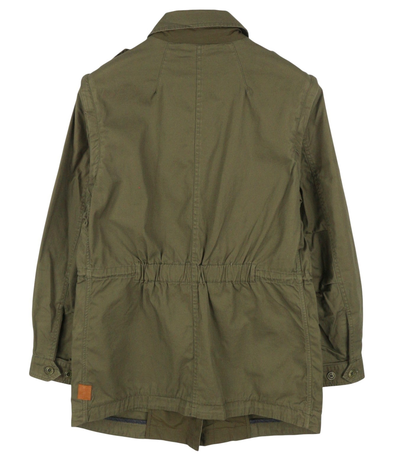 SCOTCH & SODA Women Jacket L Khaki Green Removable Sleeves Drawstring Waist