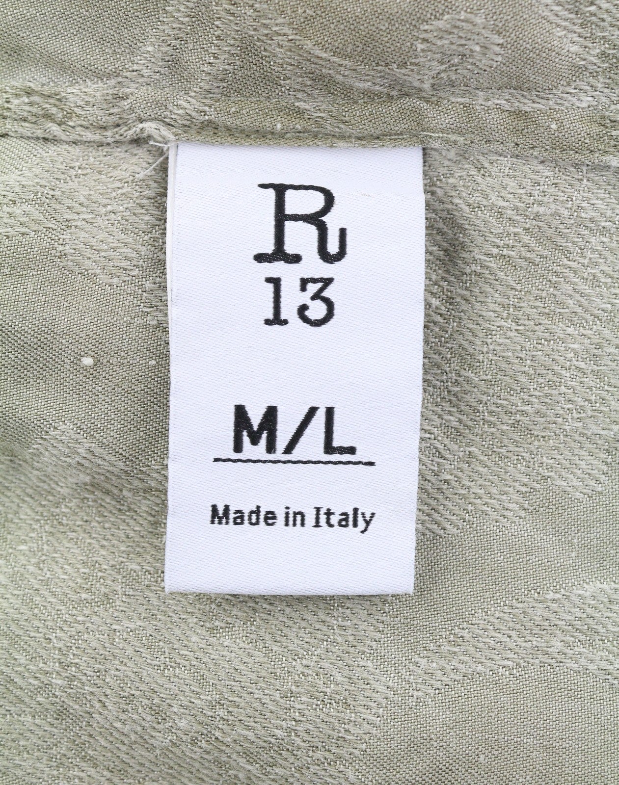 R13 Jumbo Shirtdress Women Dress M/L Olive Floral Linen Blend Loose Fit PS26