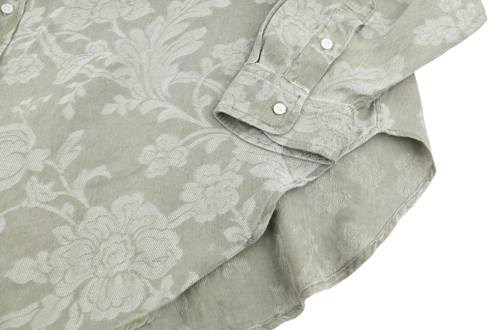 R13 Jumbo Shirtdress Women Dress M/L Olive Floral Linen Blend Loose Fit PS26