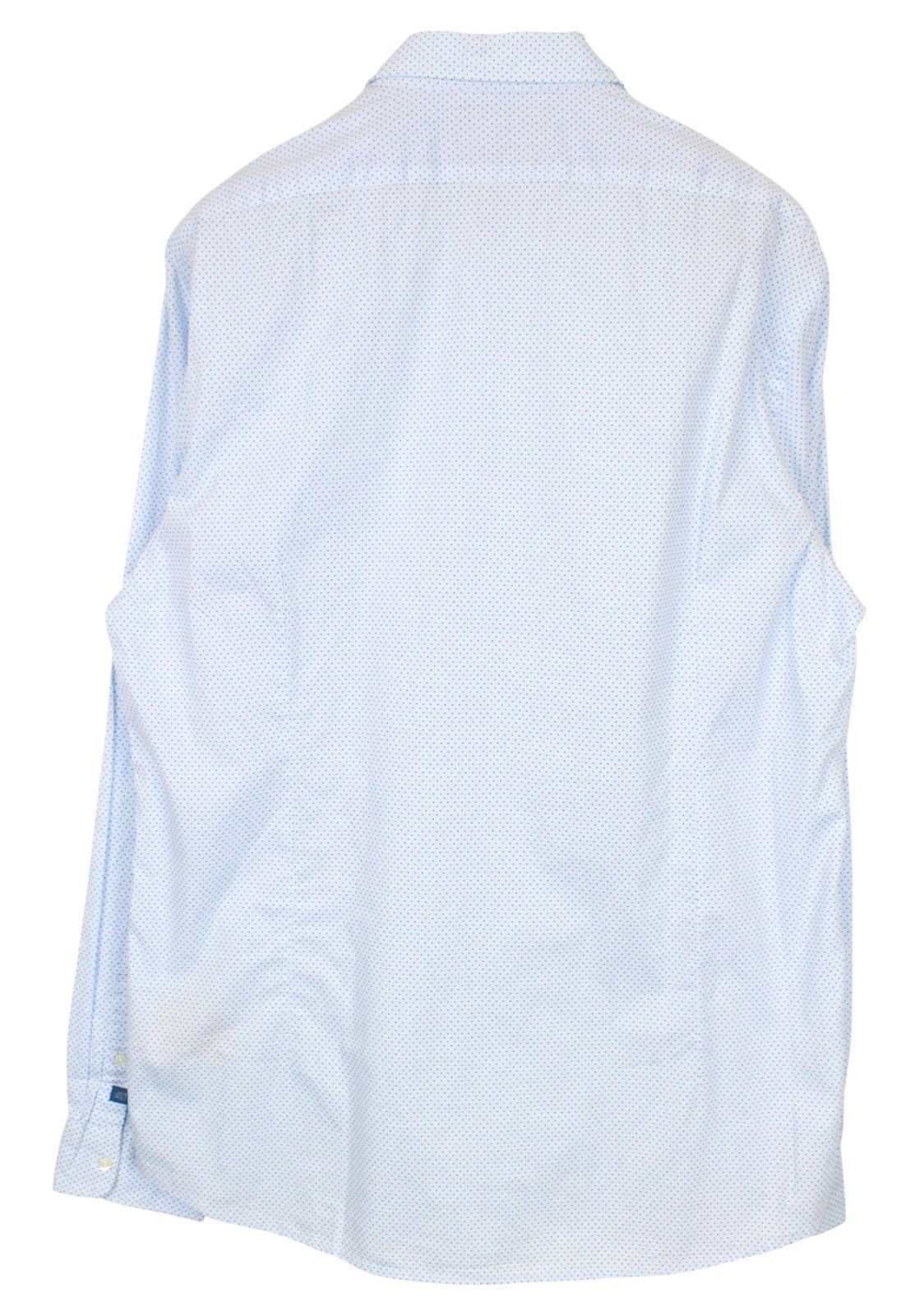 SCOTCH & SODA Men Shirt 2XL Blue Polka Dot Print Slim Cut Melange Button-Down