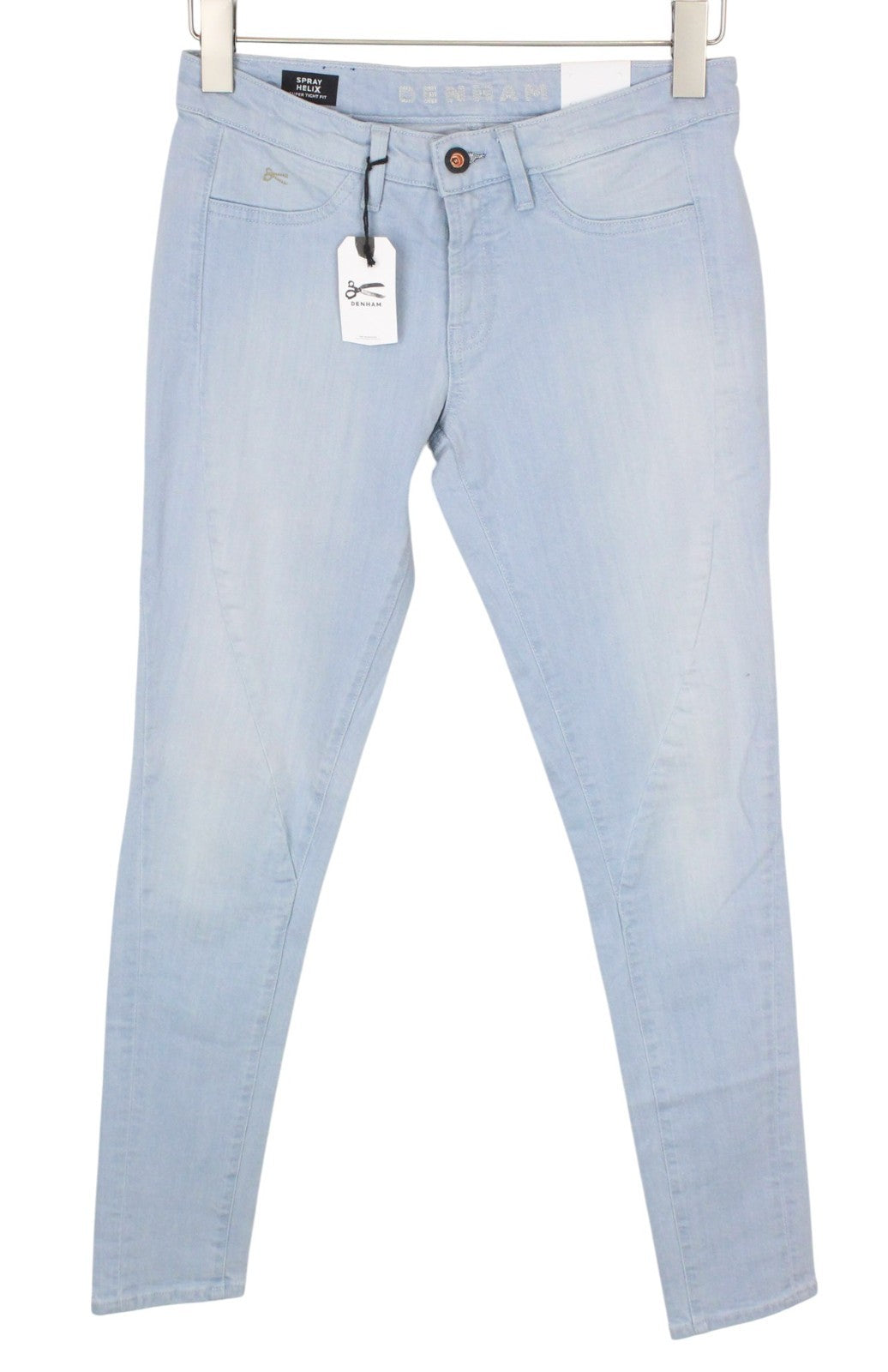 DENHAM Spray Helix Women Jeans W27/L32 Light Blue Stretch Super Tight Fitted