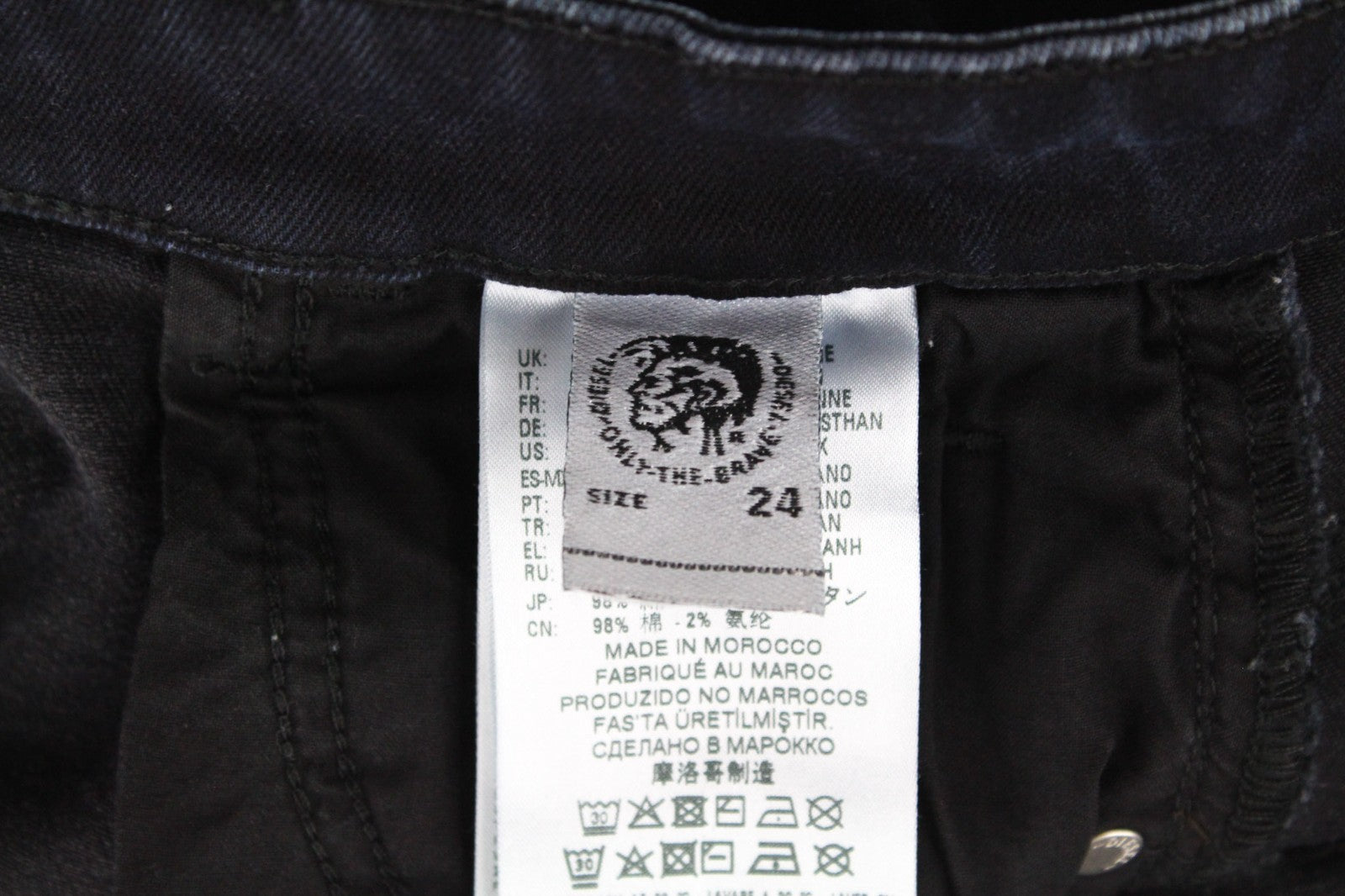 DIESEL D-Eiselle 069GL Women Jeans W24/L30 Black Stretch Straight Girl High Rise