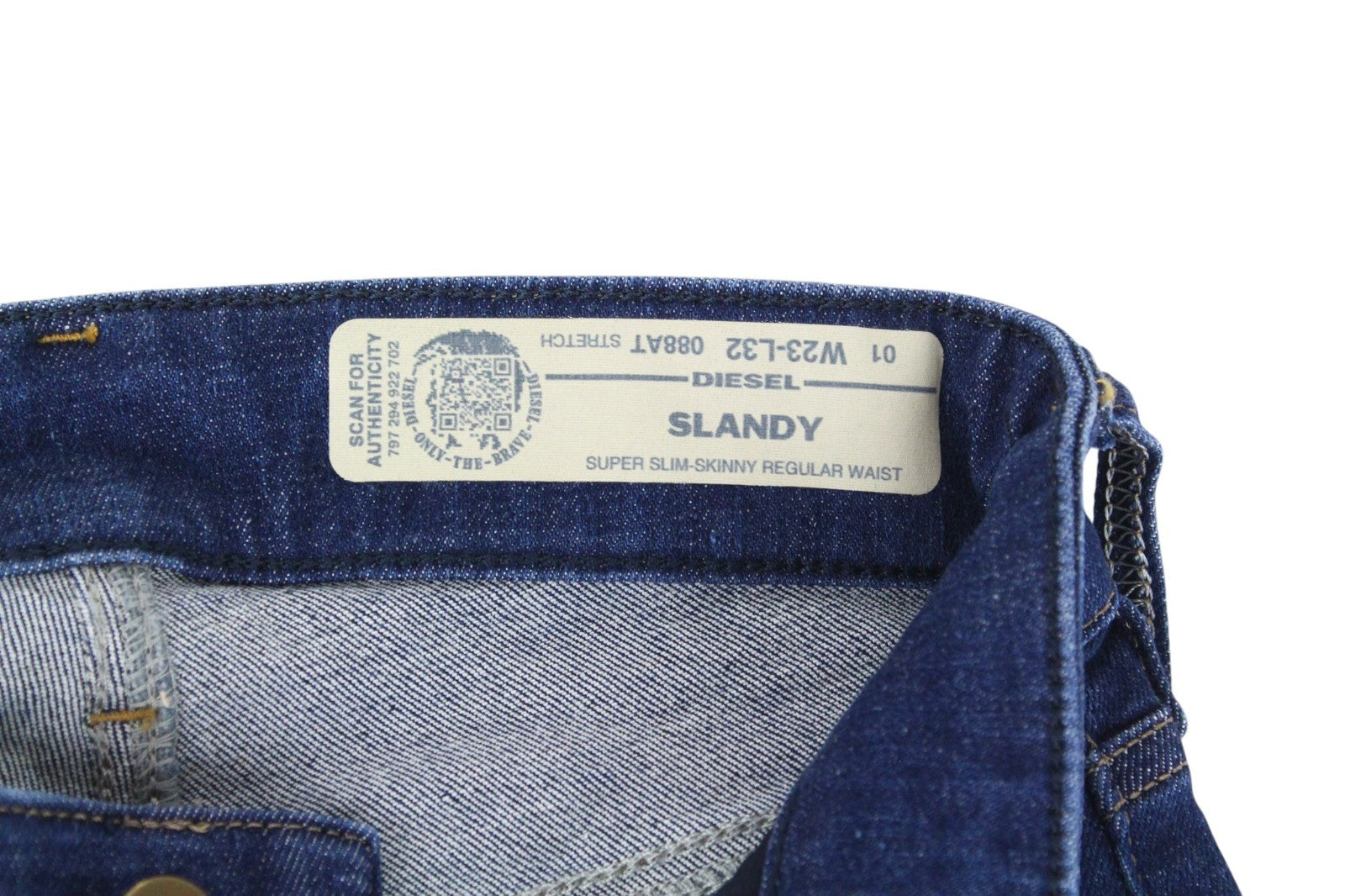 DIESEL Slandy 088AT Women Jeans W23/L32 Girls Blue Stretch Super Slim Skinny