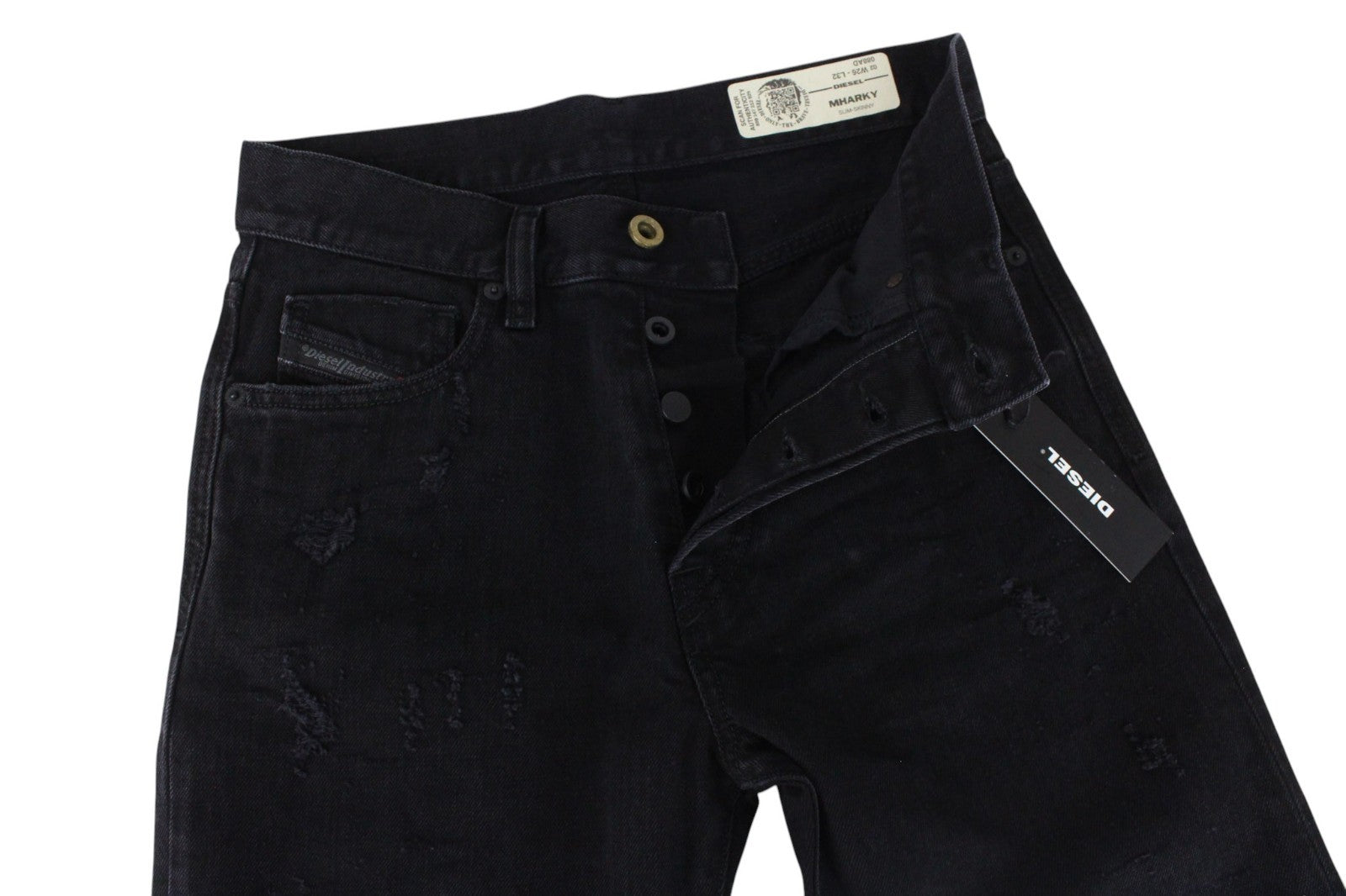 DIESEL Mharky 088AD Men Jeans W26/L32 Black Non-Stretch Slim Skinny Fit Boys