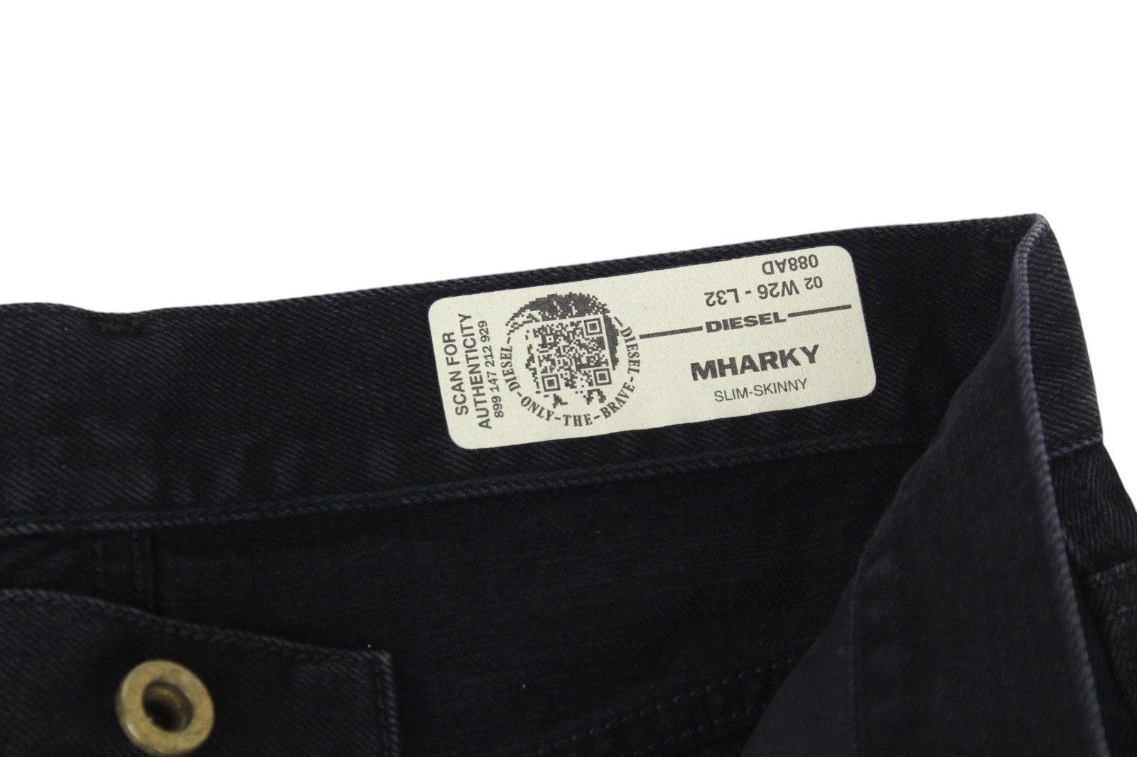 DIESEL Mharky 088AD Men Jeans W26/L32 Black Non-Stretch Slim Skinny Fit Boys