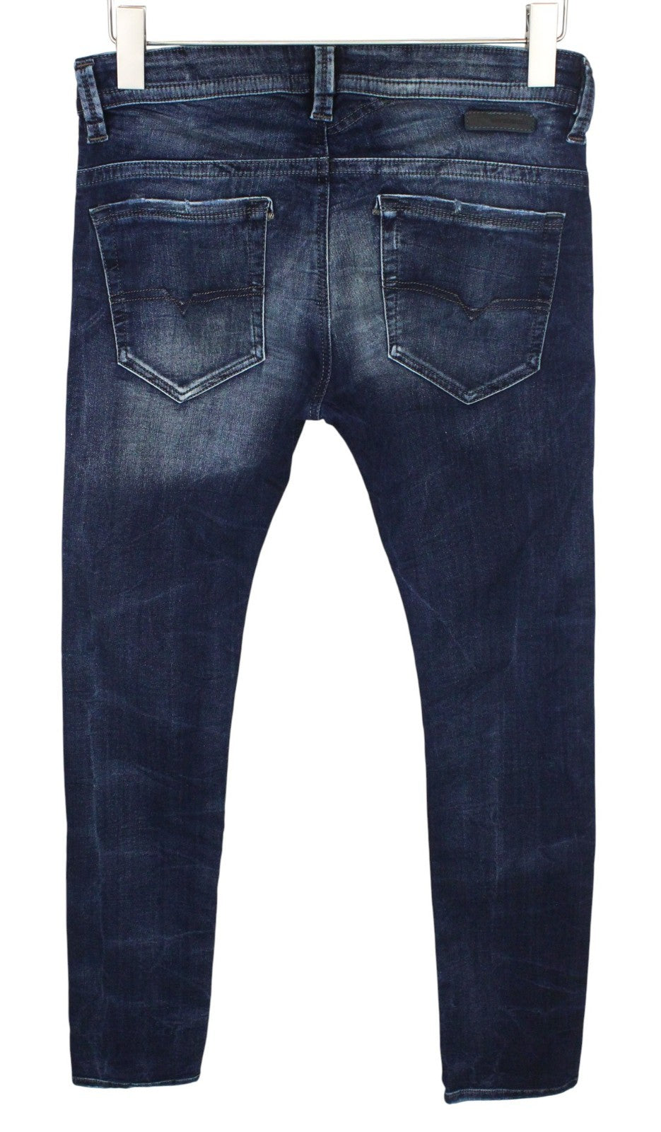DIESEL Thavar-NE R060S Men Jeans W28 Distress Blue Jogg Sweat Slim Carrot Cut