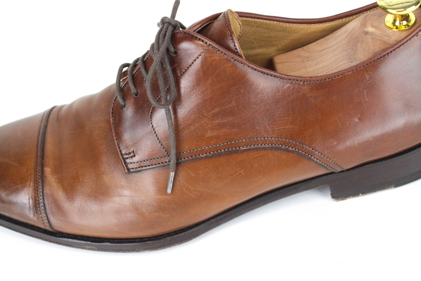 SUITSUPPLY Men Formal Shoes EU43.5 Mid Brown Pure Calf Leather Derby Lace-Ups