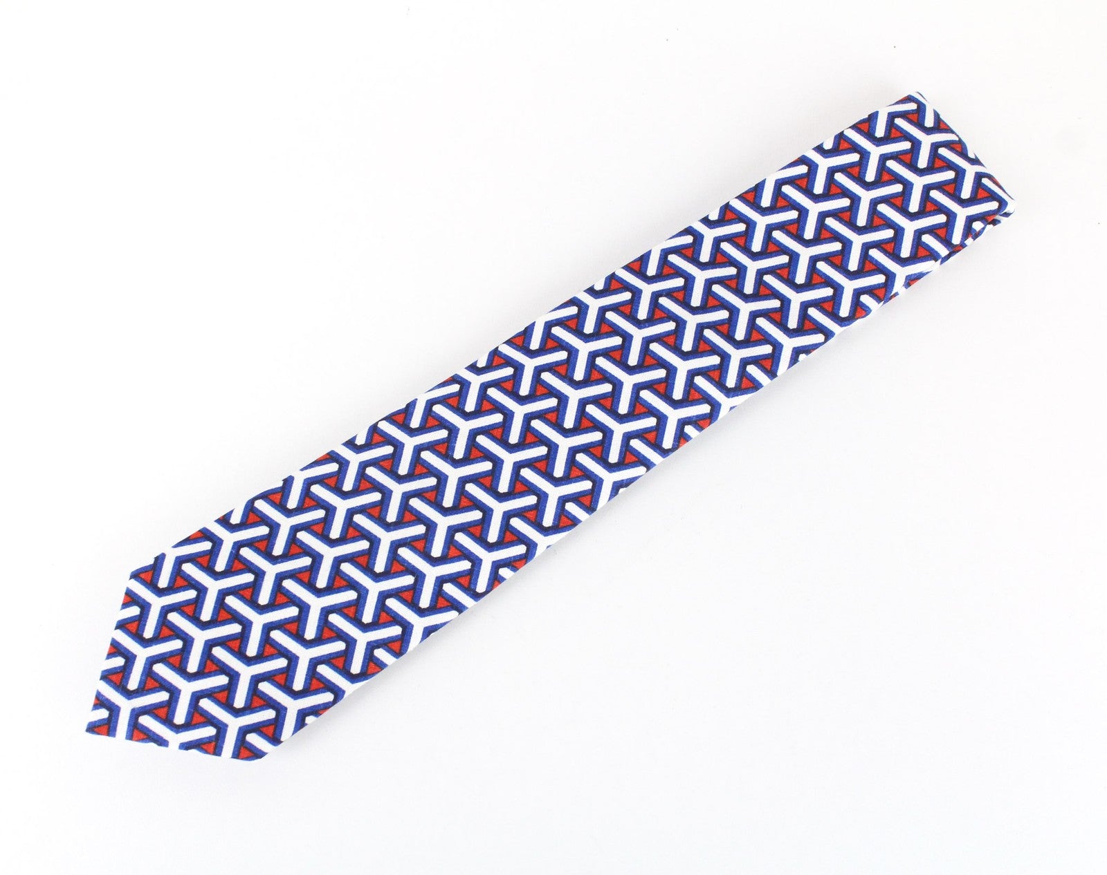 SUITSUPPLY Men Tie 148 x 8 cm Linen Cotton Blend Blue Formal Knit Graphic Print