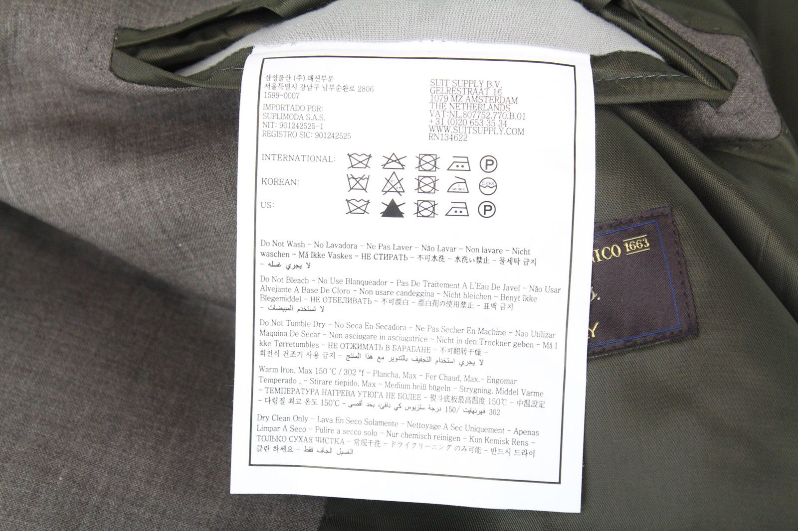 SUITSUPPLY La Spalla Men Suit UK48R Wool Tropical S120 Brown 2Pc Slim Melange