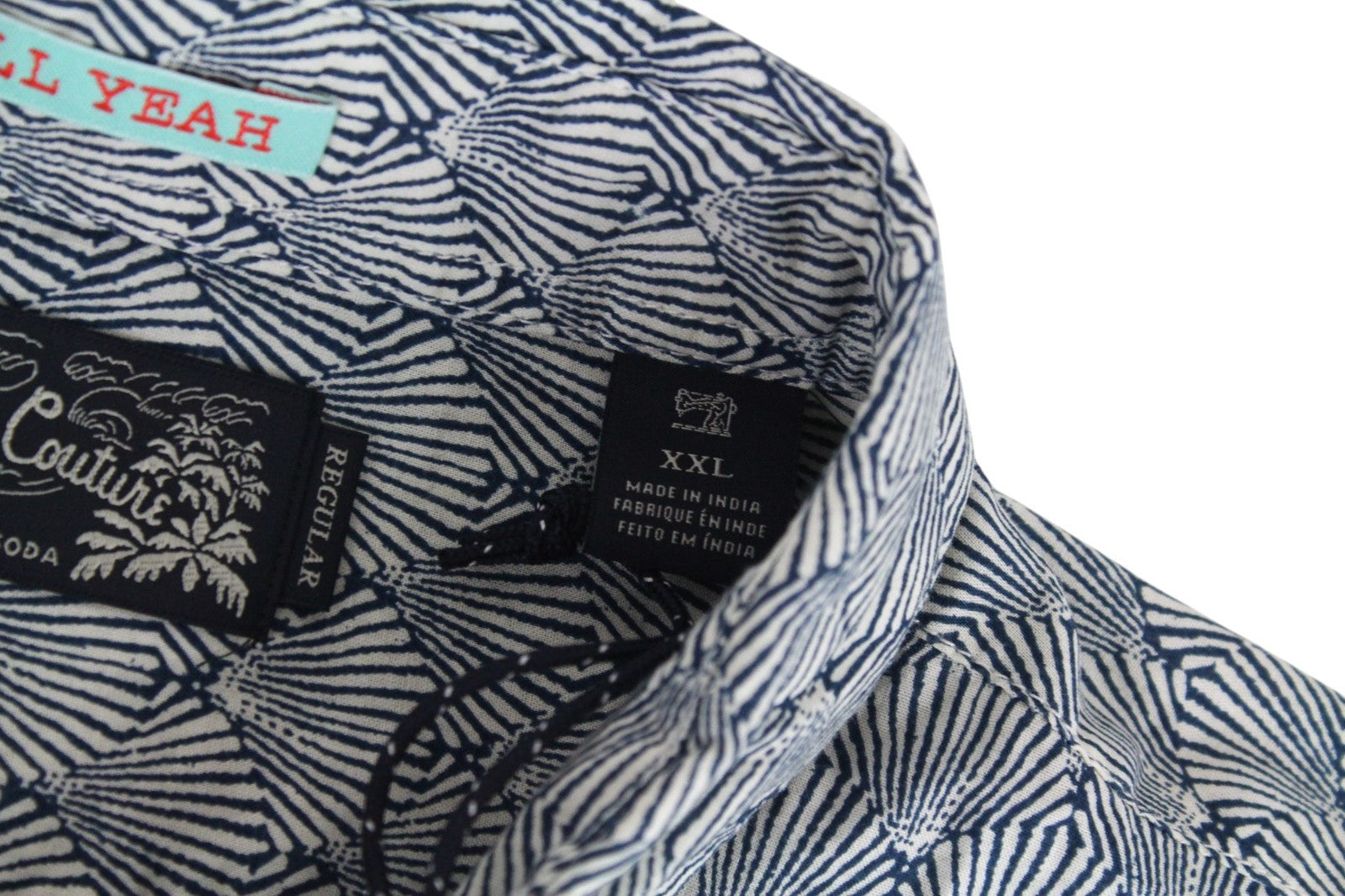 SCOTCH & SODA Men Shirt 2XL Pure Cotton Marine Blue Seashell Print Nautical