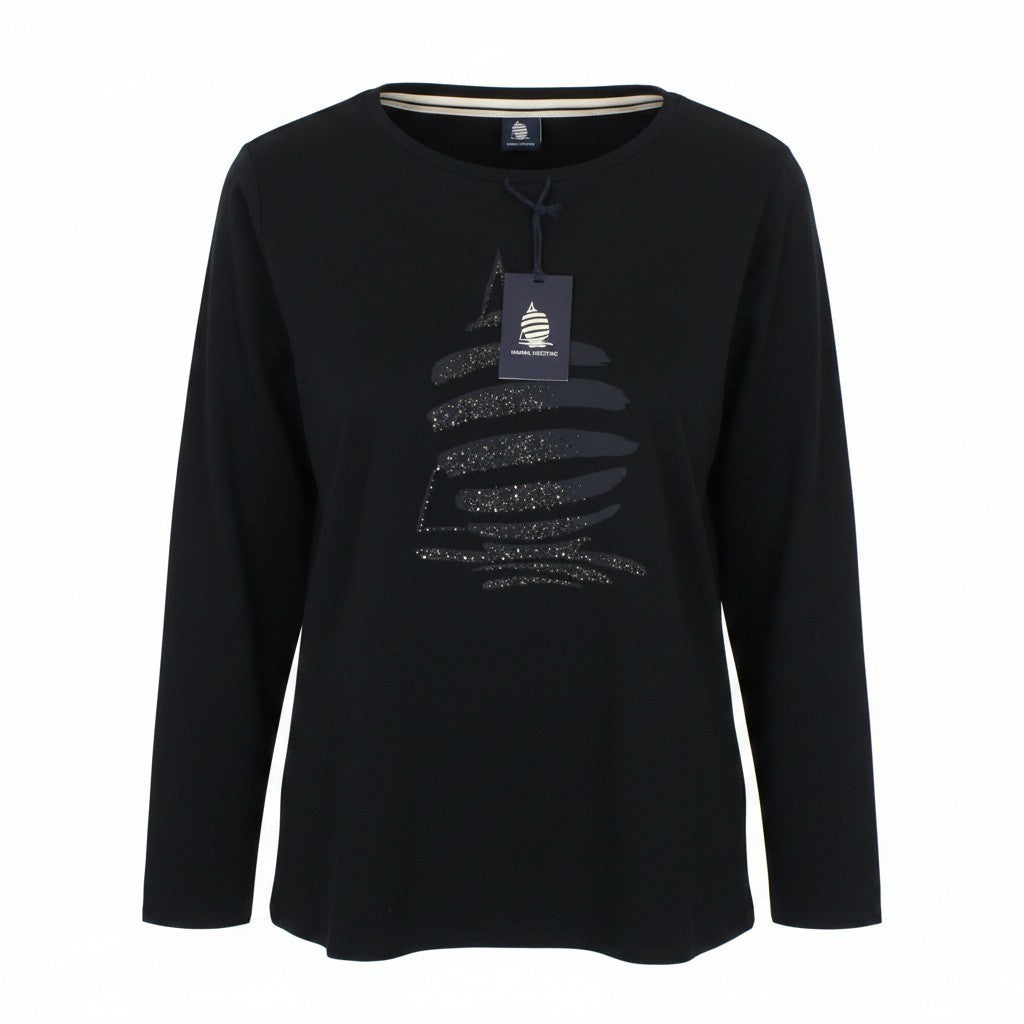Schwarzes Baumwoll-T-Shirt