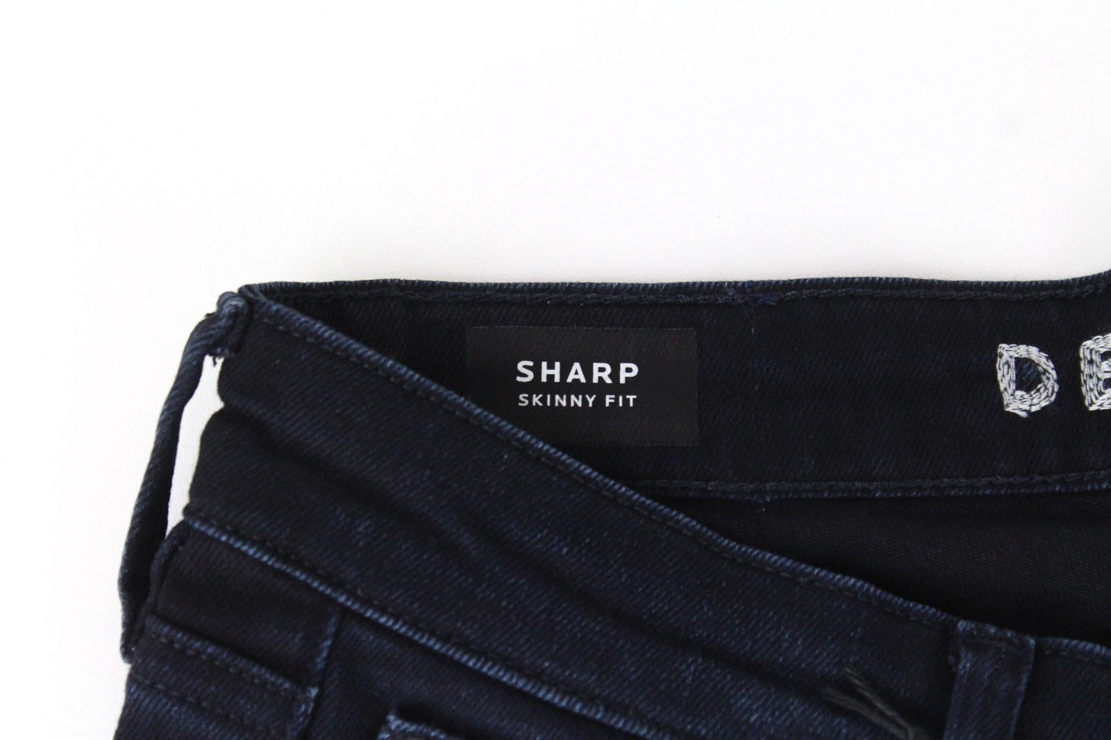 DENHAM Sharp Women Jeans W24/L30 Dark Blue Stretch Skinny Fit Zipped Classic