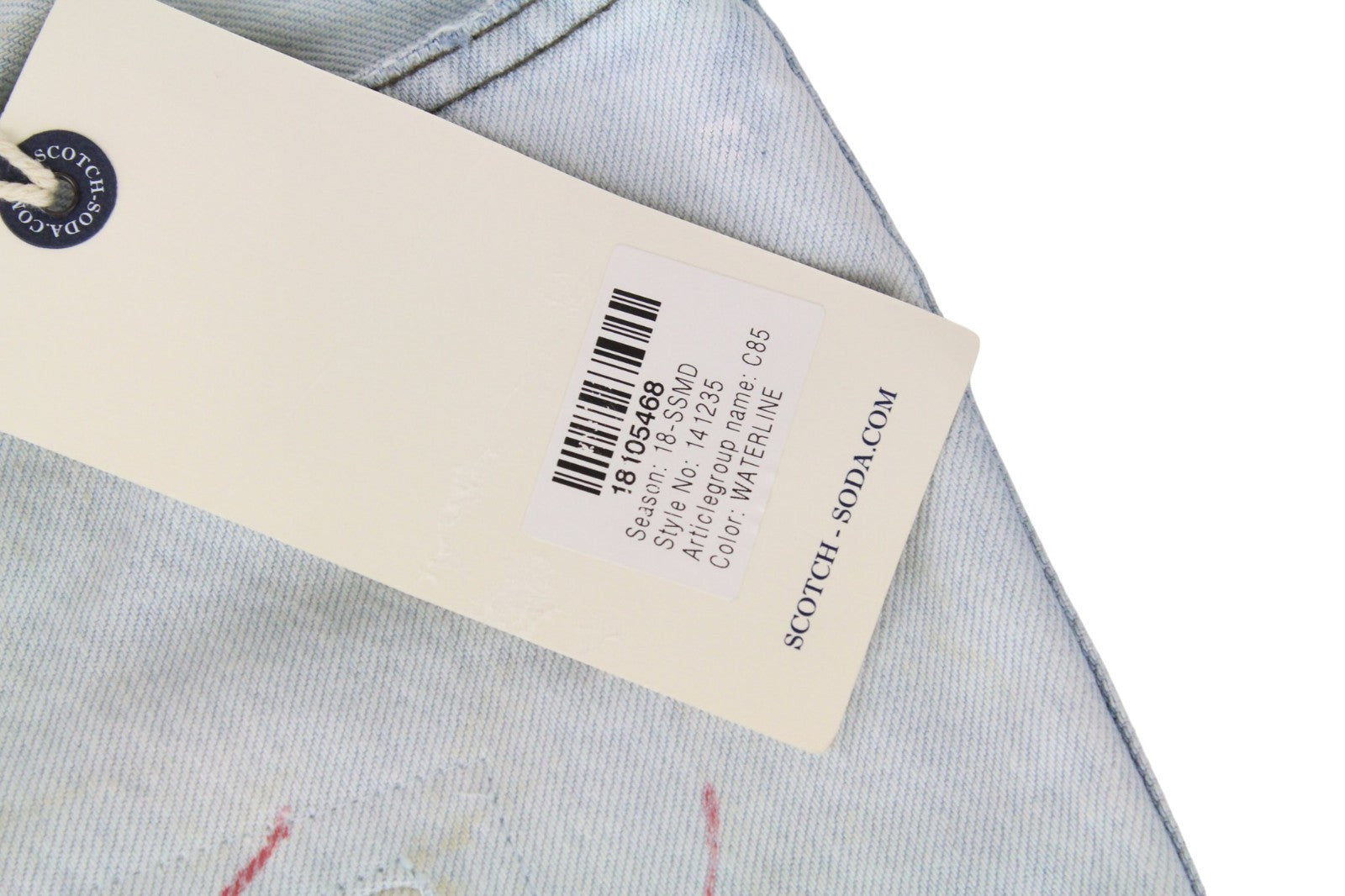 SCOTCH & SODA Dean Men Jeans W32/L32 Blue Stretch Distressed Loose Taper Fit