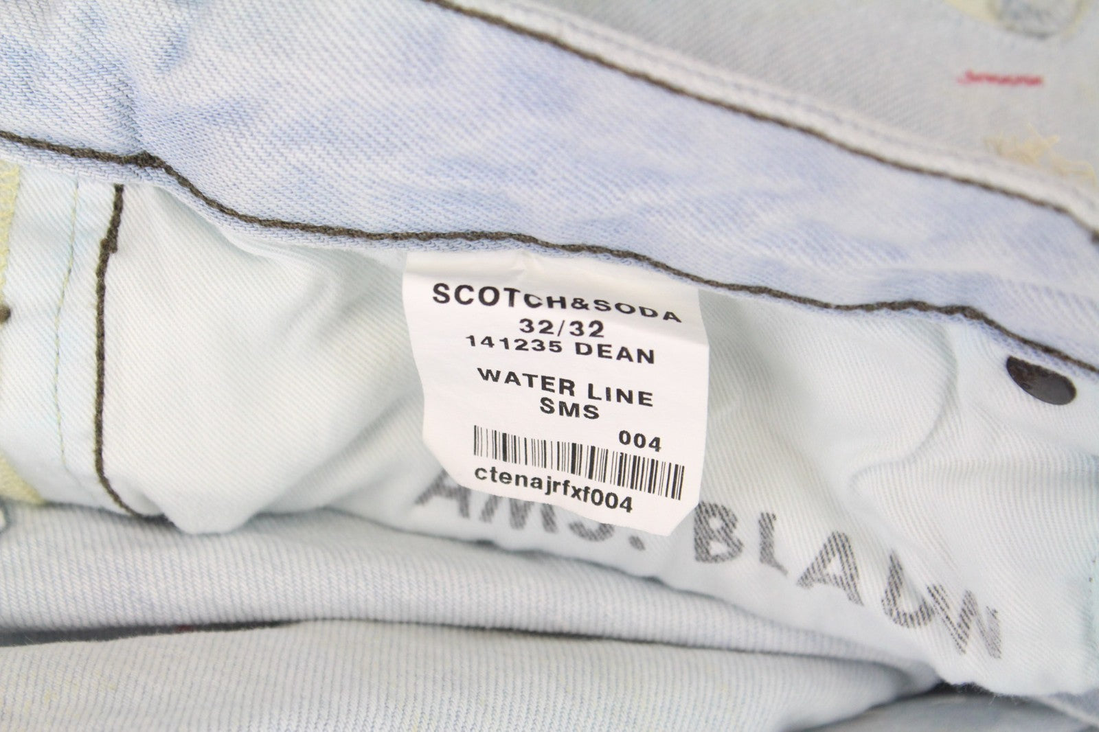 SCOTCH & SODA Dean Men Jeans W32/L32 Blue Stretch Distressed Loose Taper Fit