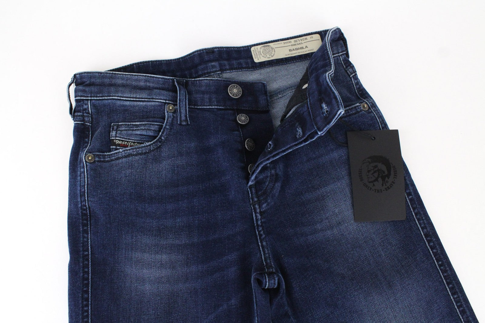 DIESEL Babhila 083AE Women Jeans W24/L30 Blue Stretch Slim Skinny Girls Buttoned
