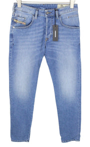 DIESEL D-Bazer 087AQ Men Jeans W28/L32 Faded Blue Stretch Tapered Fit Buttoned
