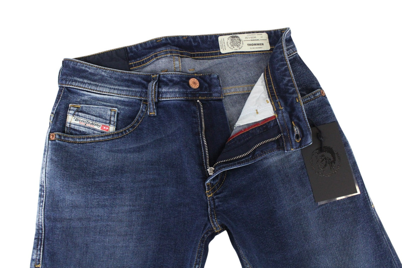 DIESEL Thommer 083AD Men Jeans W26/L32 Dark Blue Stretch Slim Skinny Boy Zip-Fly