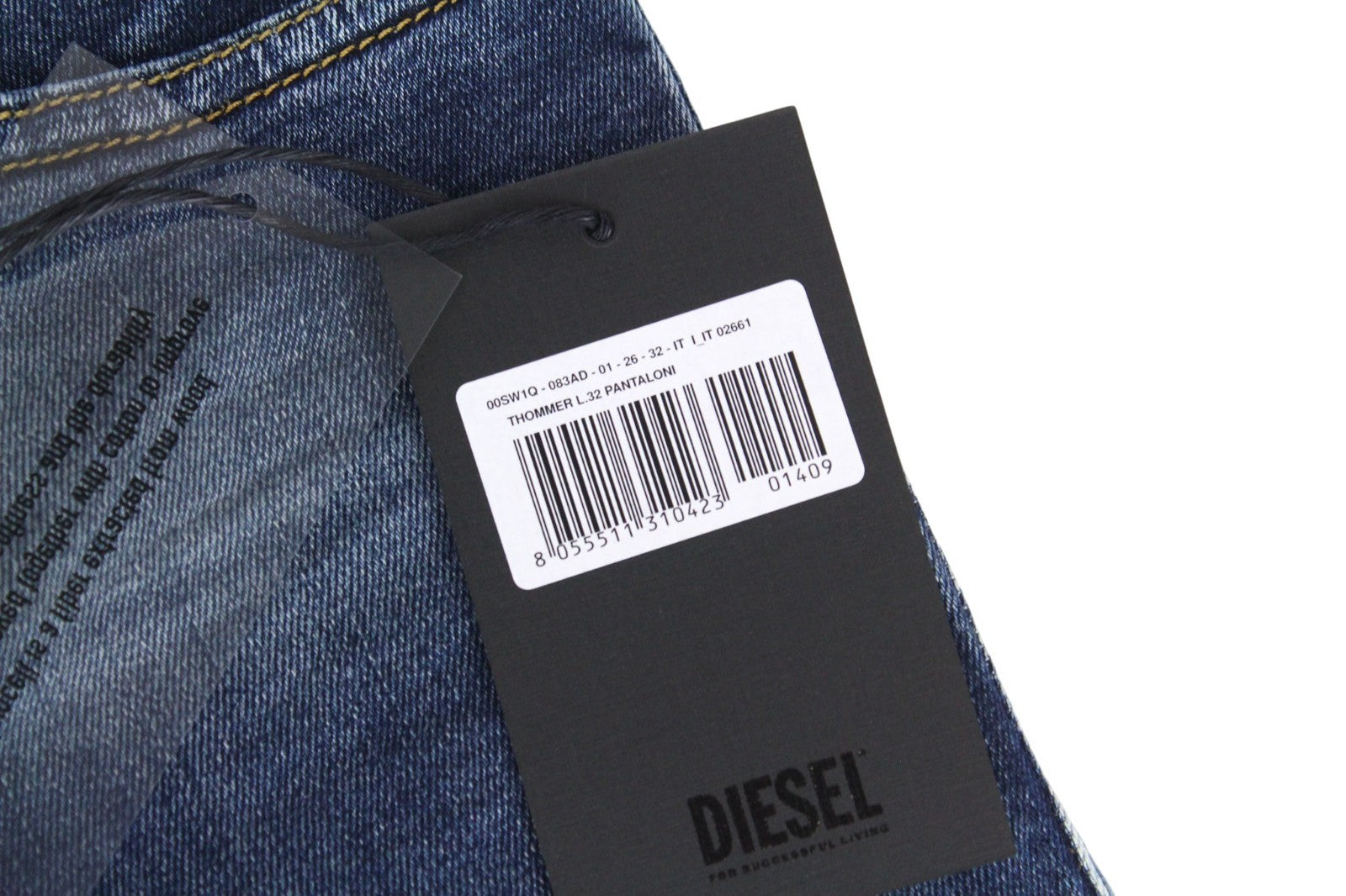 DIESEL Thommer 083AD Men Jeans W26/L32 Dark Blue Stretch Slim Skinny Boy Zip-Fly