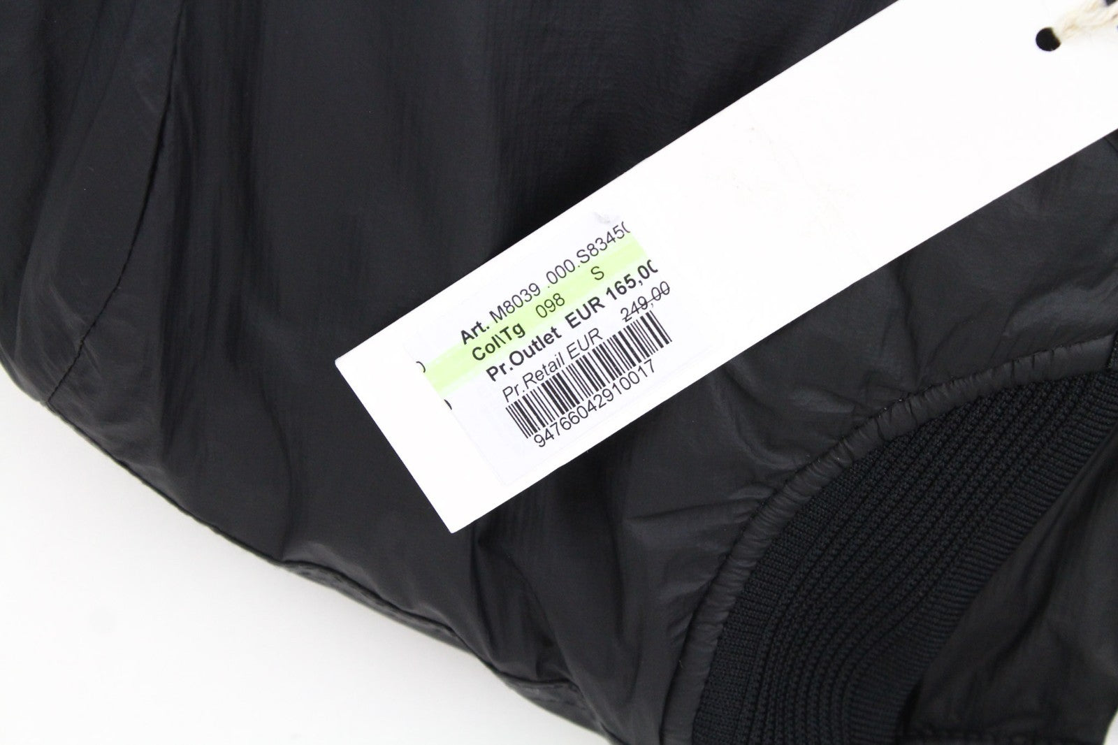 REPLAY Men Jacket S Black Bomber Classic Patched Lined Ribbed Henley Neckline