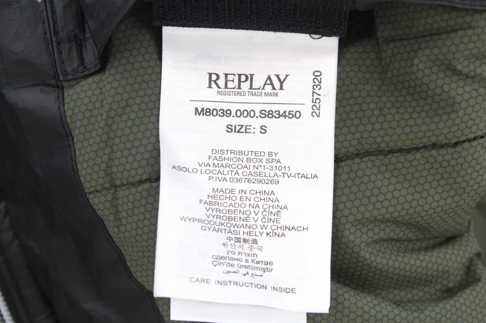 REPLAY Men Jacket S Black Bomber Classic Patched Lined Ribbed Henley Neckline