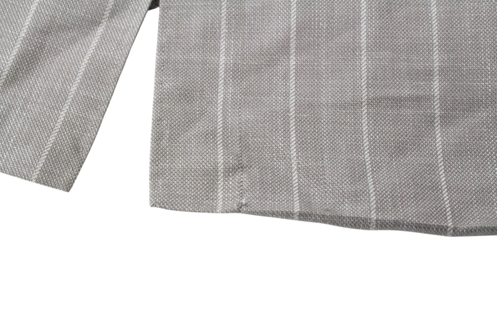 SUITSUPPLY La Spalla Men Suit UK34S Striped Wool Silk Linen Taupe Brown 3 Piece