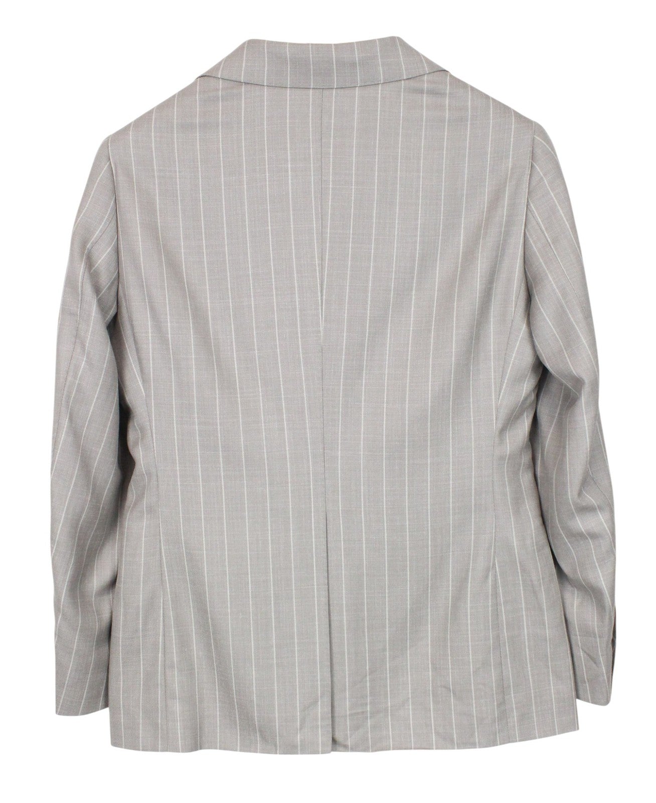 SUITSUPPLY La Spalla Men Suit UK34S Striped Wool Silk Linen Taupe Brown 3 Piece