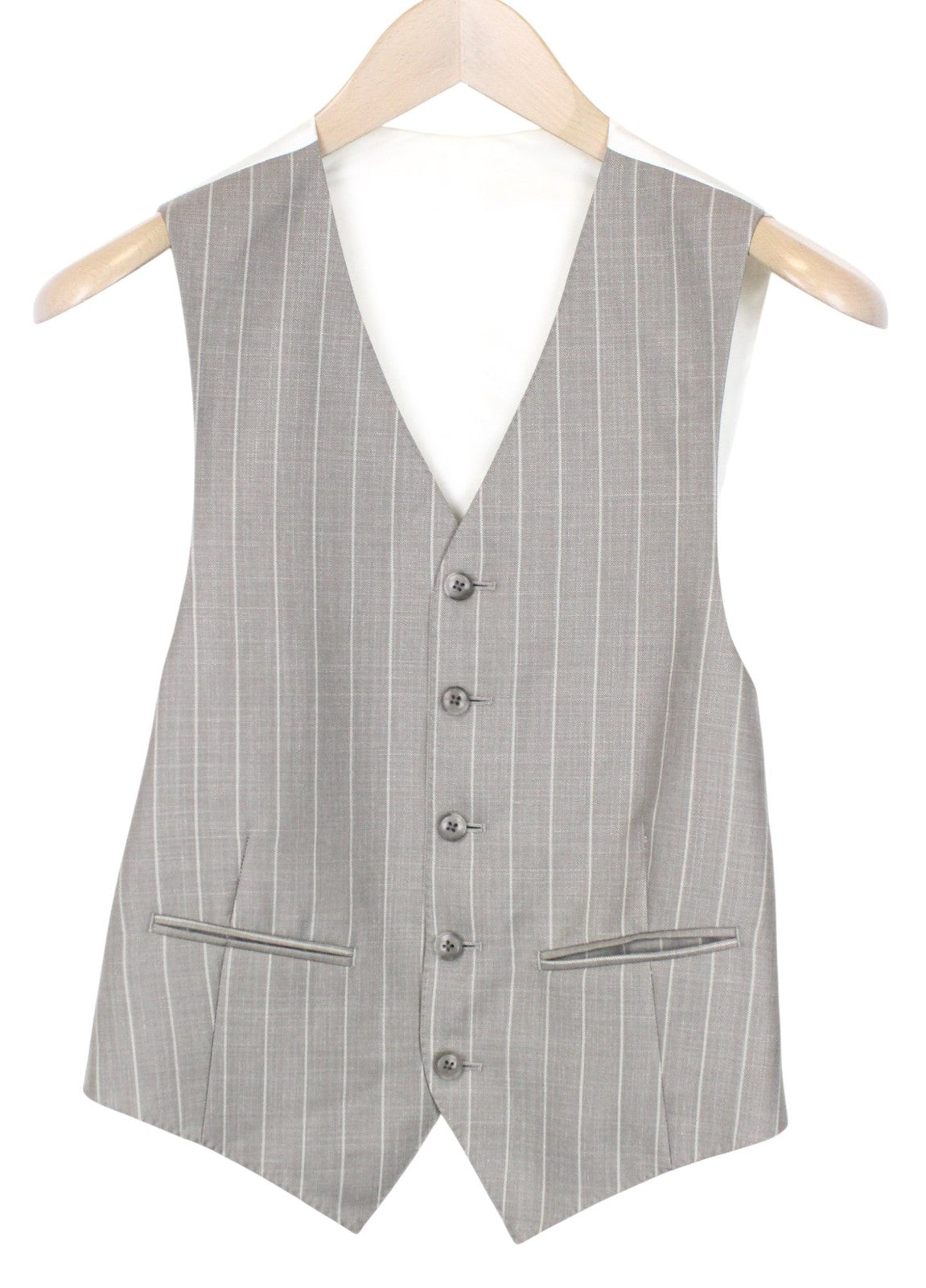 SUITSUPPLY La Spalla Men Suit UK34S Striped Wool Silk Linen Taupe Brown 3 Piece