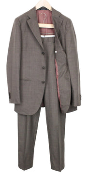 SUITSUPPLY La Spalla Men Suit UK40L Single-Breasted Pure Wool Brown 2 Piece