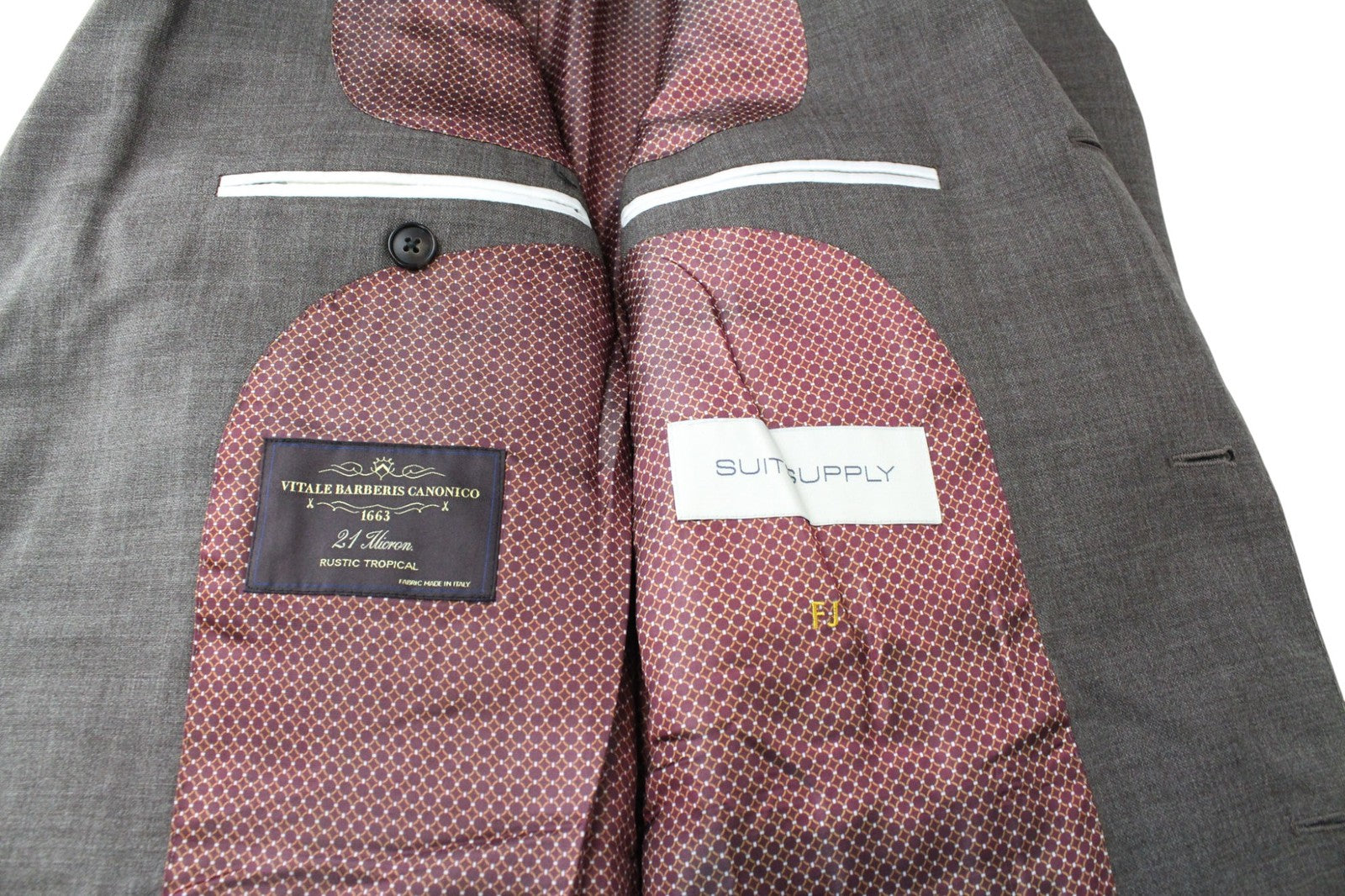 SUITSUPPLY La Spalla Men Suit UK40L Single-Breasted Pure Wool Brown 2 Piece