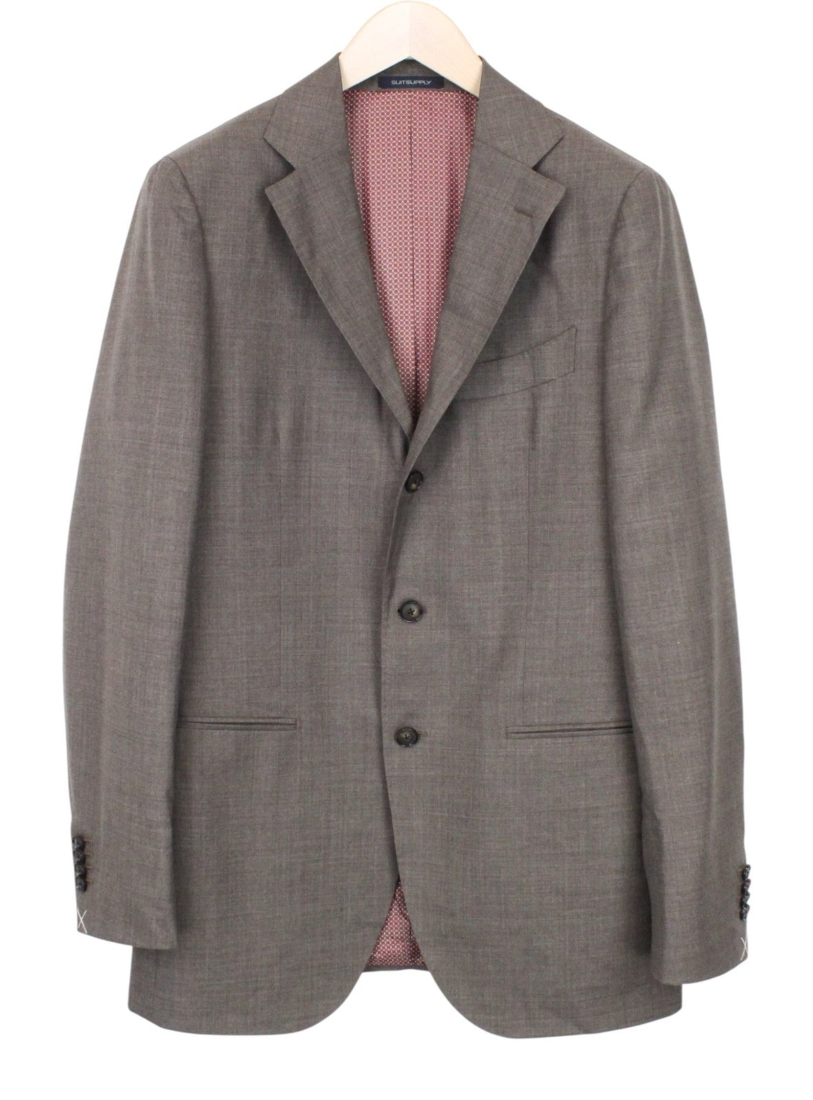 SUITSUPPLY La Spalla Men Suit UK40L Single-Breasted Pure Wool Brown 2 Piece