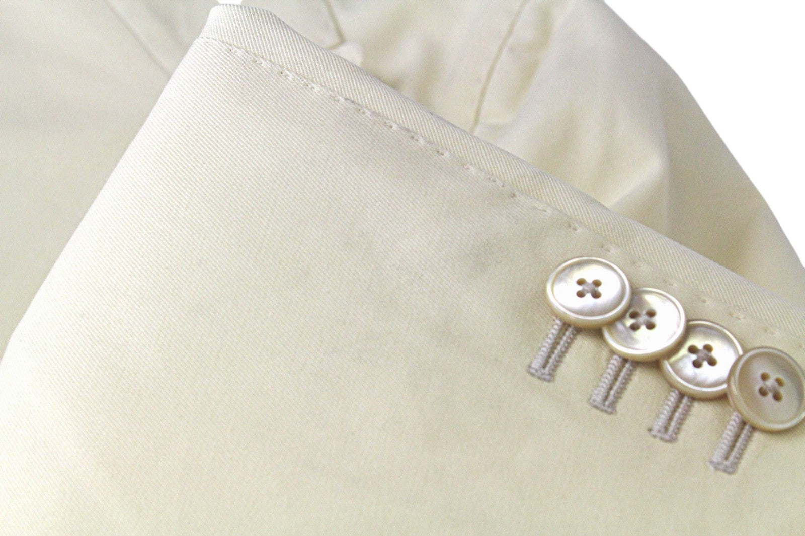 SUITSUPPLY La Spalla Men Suit UK38S Double-Breasted Cotton Light Yellow 2 Piece