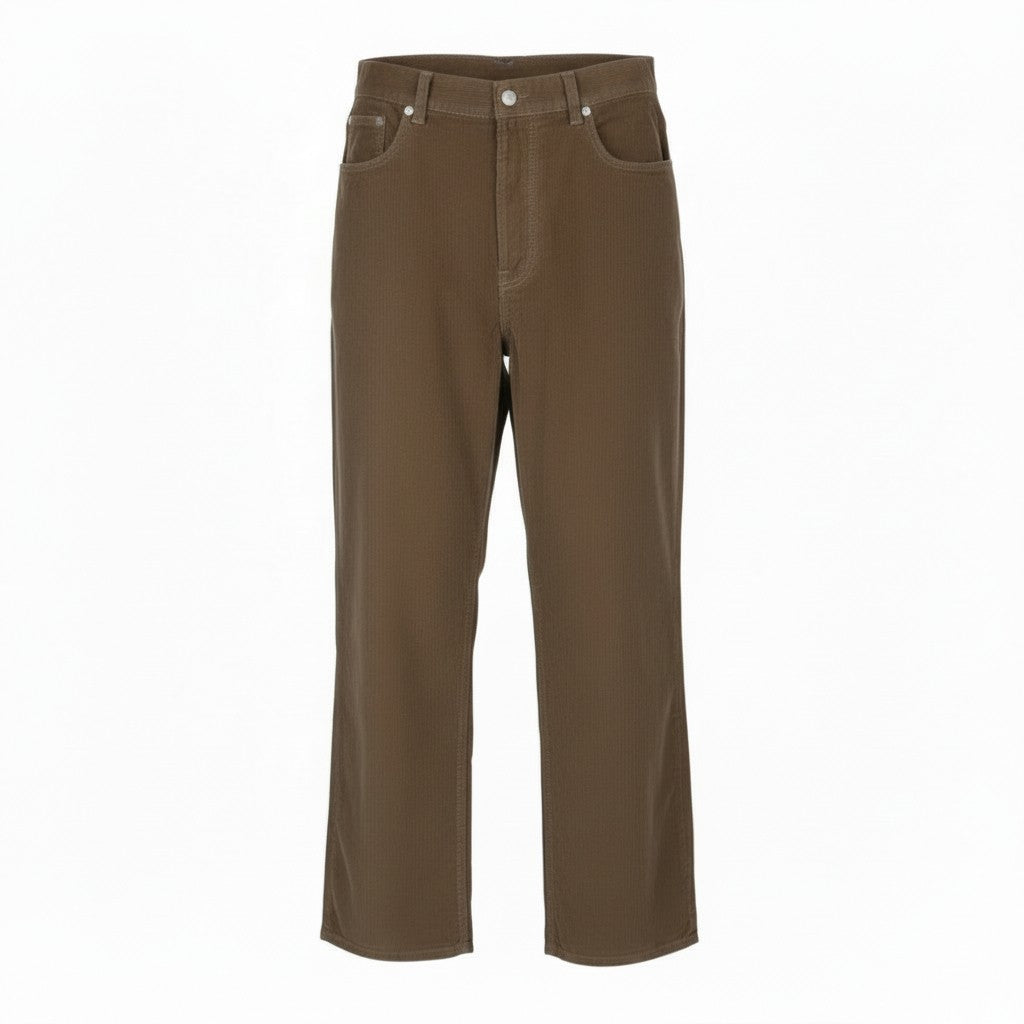LE PERE Wide Leg Men Trousers W36 Tan Cord Button Fly FW25/26
