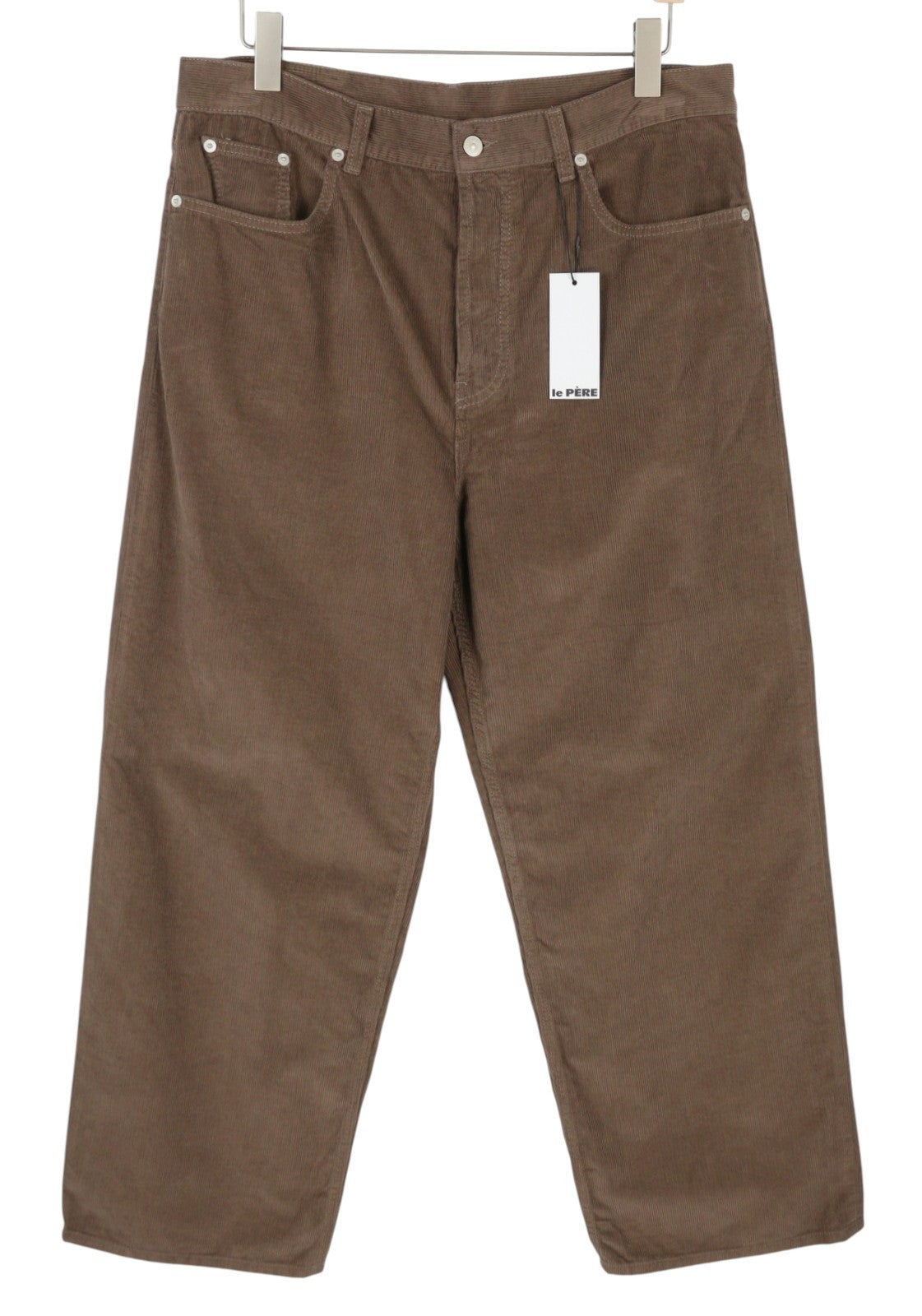 LE PERE Wide Leg Men Trousers W36 Tan Cord Button Fly FW25/26