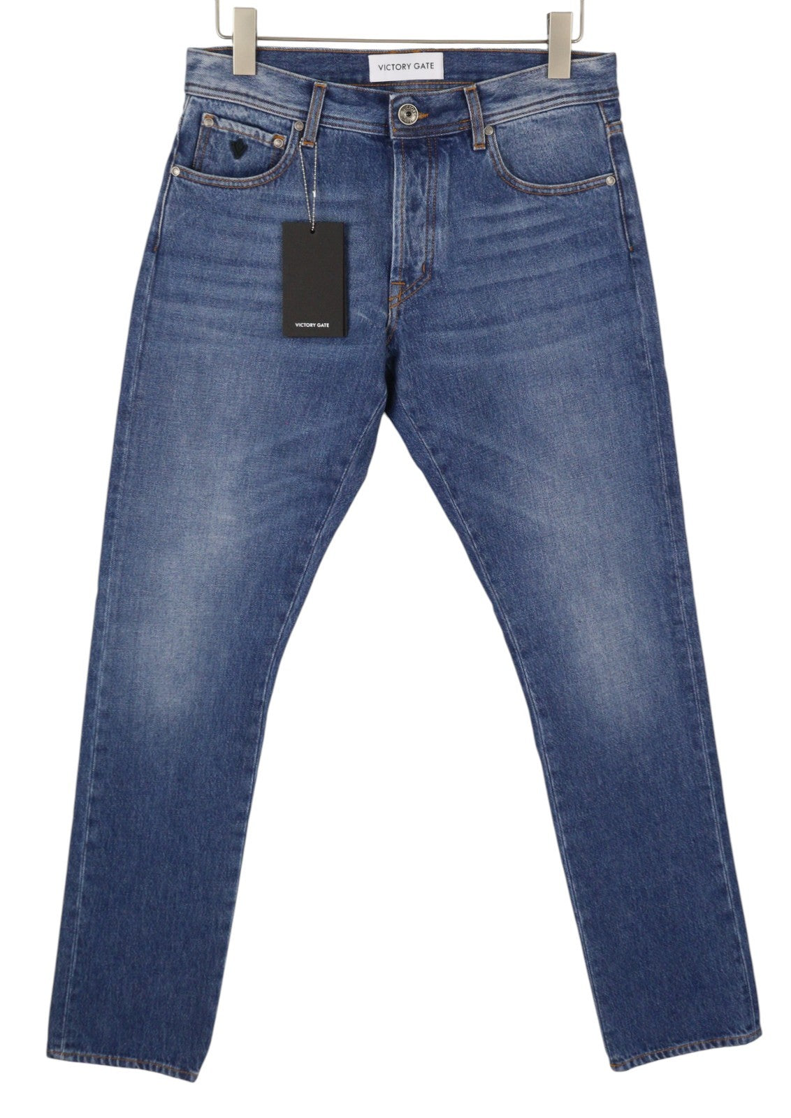 VICTORY GATE Men Jeans Slim Fit Blue Collection Indaco Mid W30 Washed