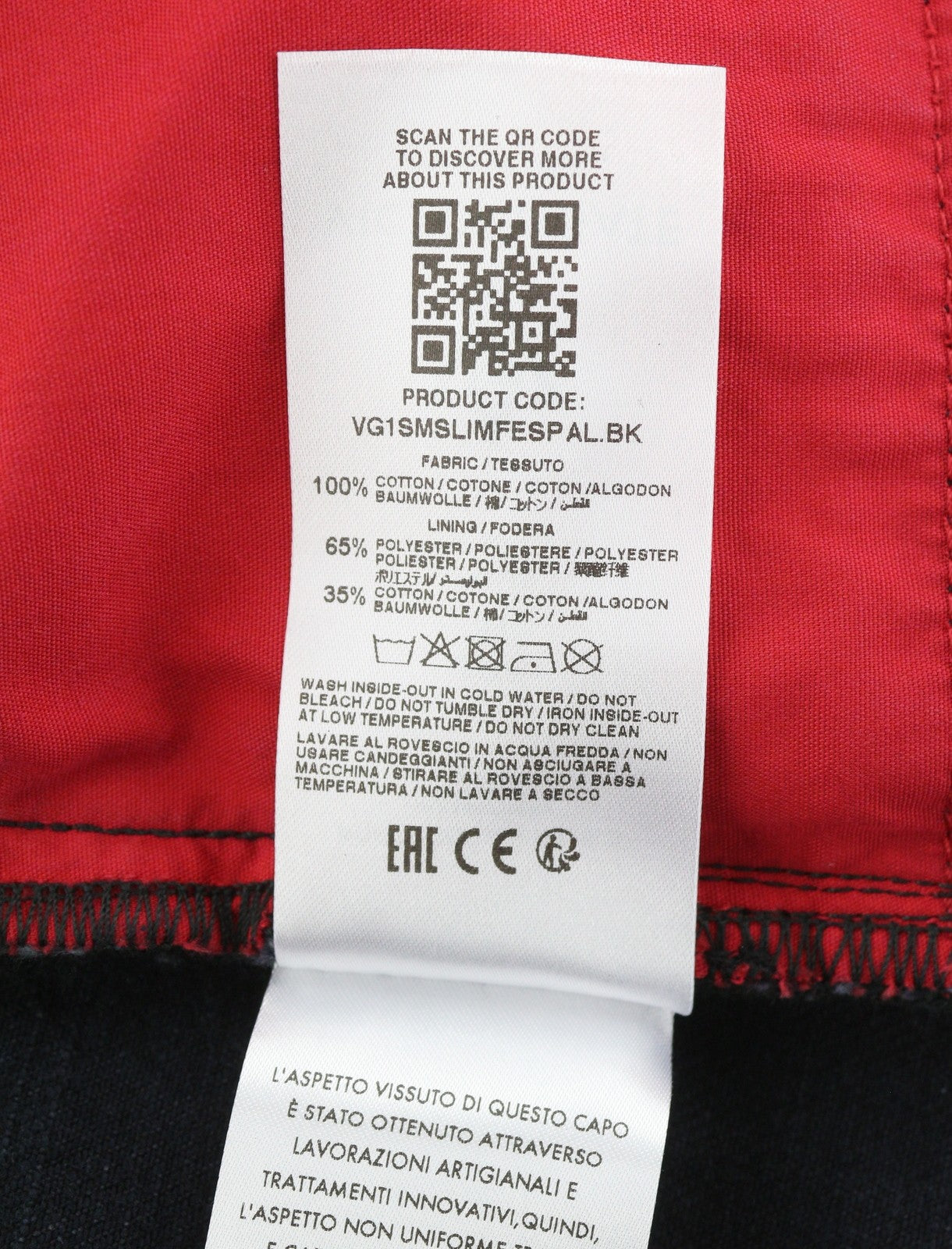 VICTORY GATE Men Jeans Slim Fit Black Collection Spalmato W31 Coated RRP790