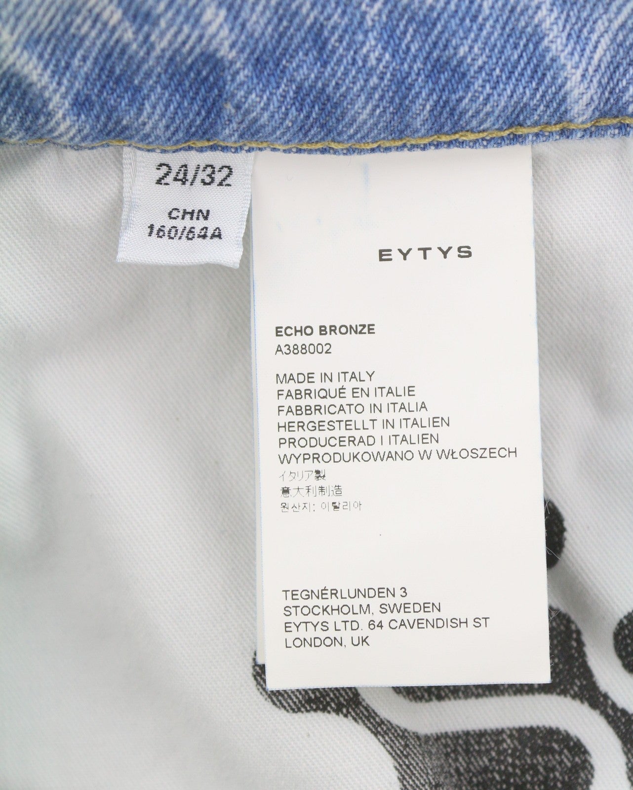EYTYS Echo Bronze Ultra Baggy Women Jeans W24/L32 Blue Worn Aged RRP370