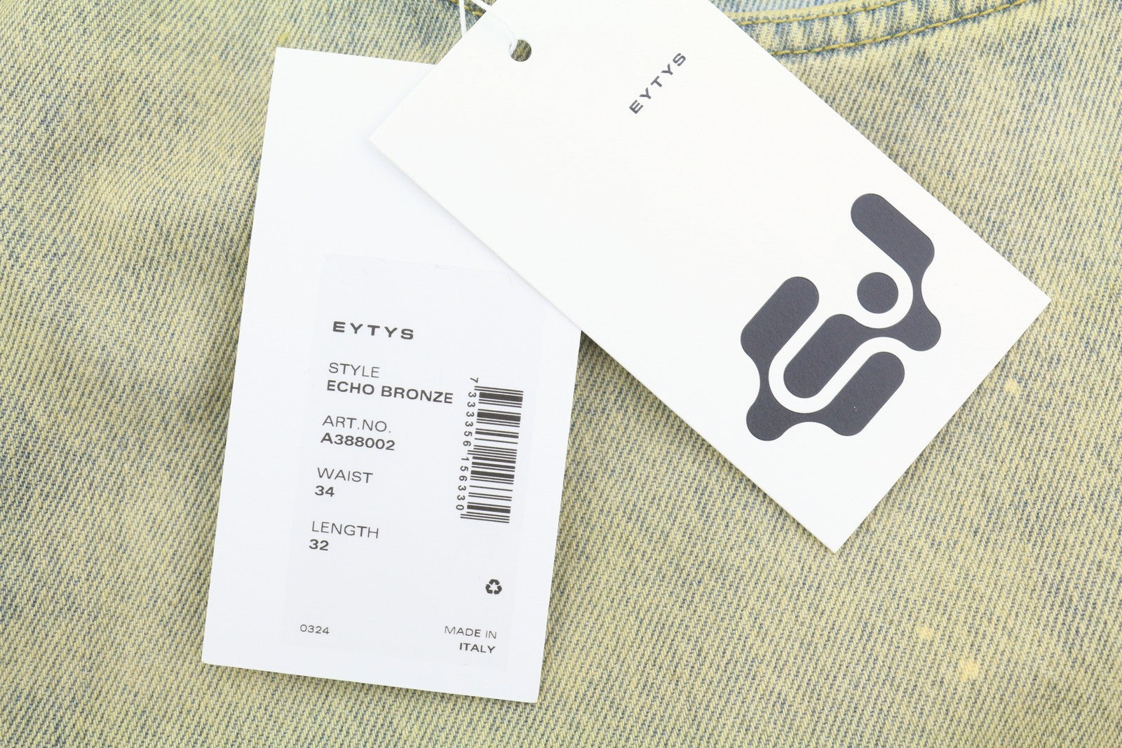 EYTYS Echo Bronze Ultra Baggy Women Jeans W34/L32 Vintage Men Unisex RRP370