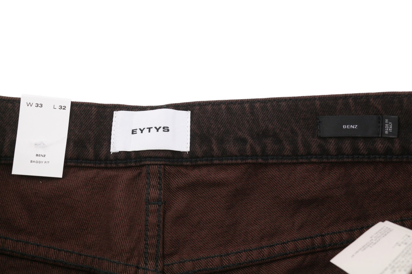 EYTYS Benz Sepia Baggy Fit Women Jeans W33/L32 Brown Worn Unisex RRP370