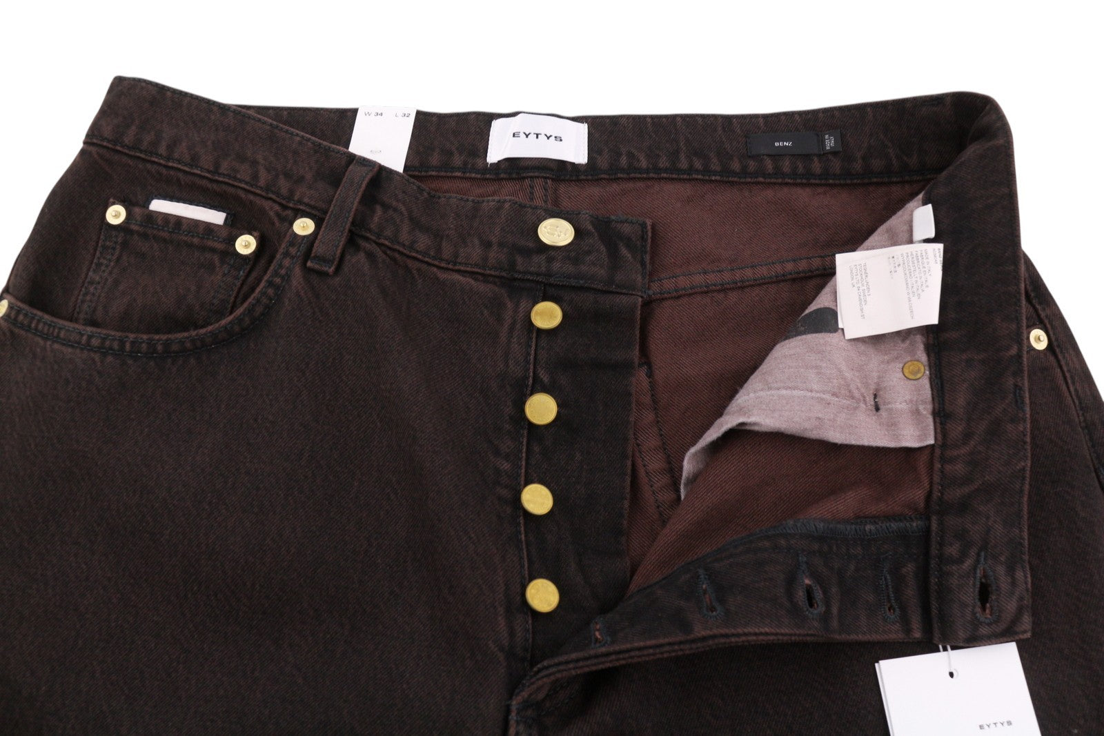 EYTYS Benz Sepia Baggy Fit Women Jeans W34/L32 Brown Used Unisex RRP370