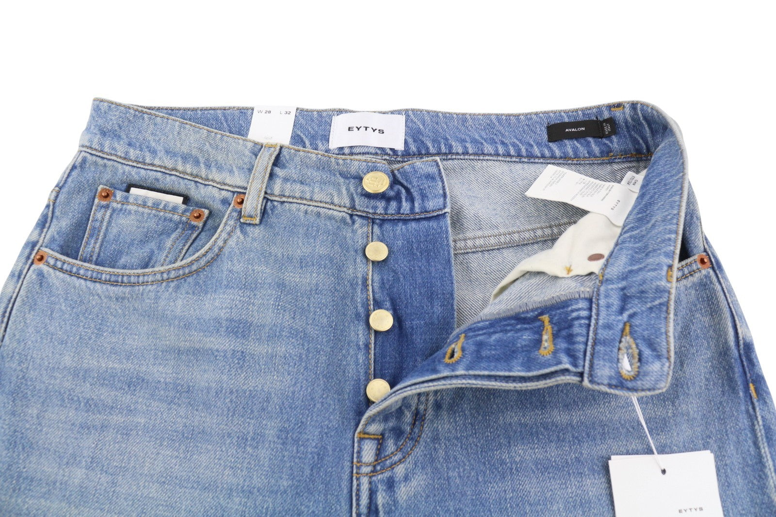 EYTYS Avalon Torn Indigo Cropped Bootcut Women Jeans W28/L32 Unisex RRP370