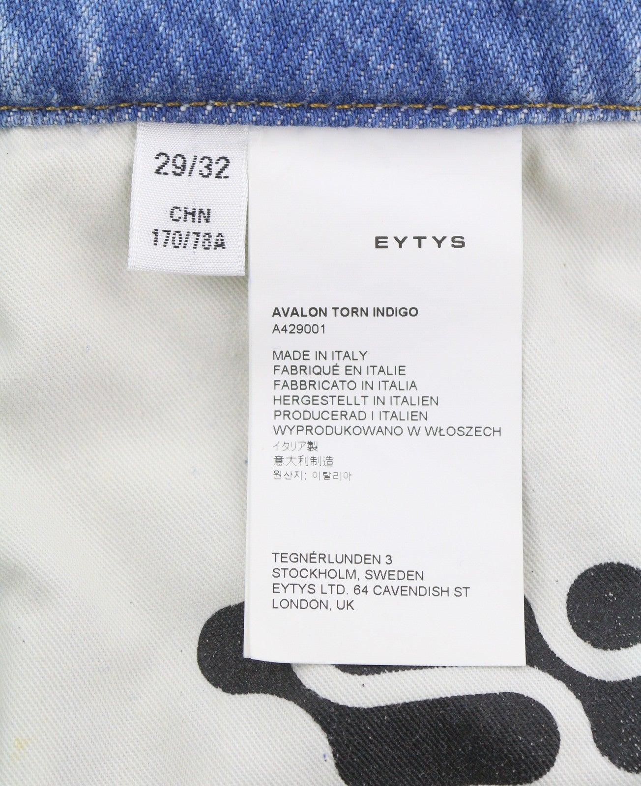 EYTYS Avalon Torn Indigo Cropped Bootcut Women Jeans W29/L32 Men Fit RRP370