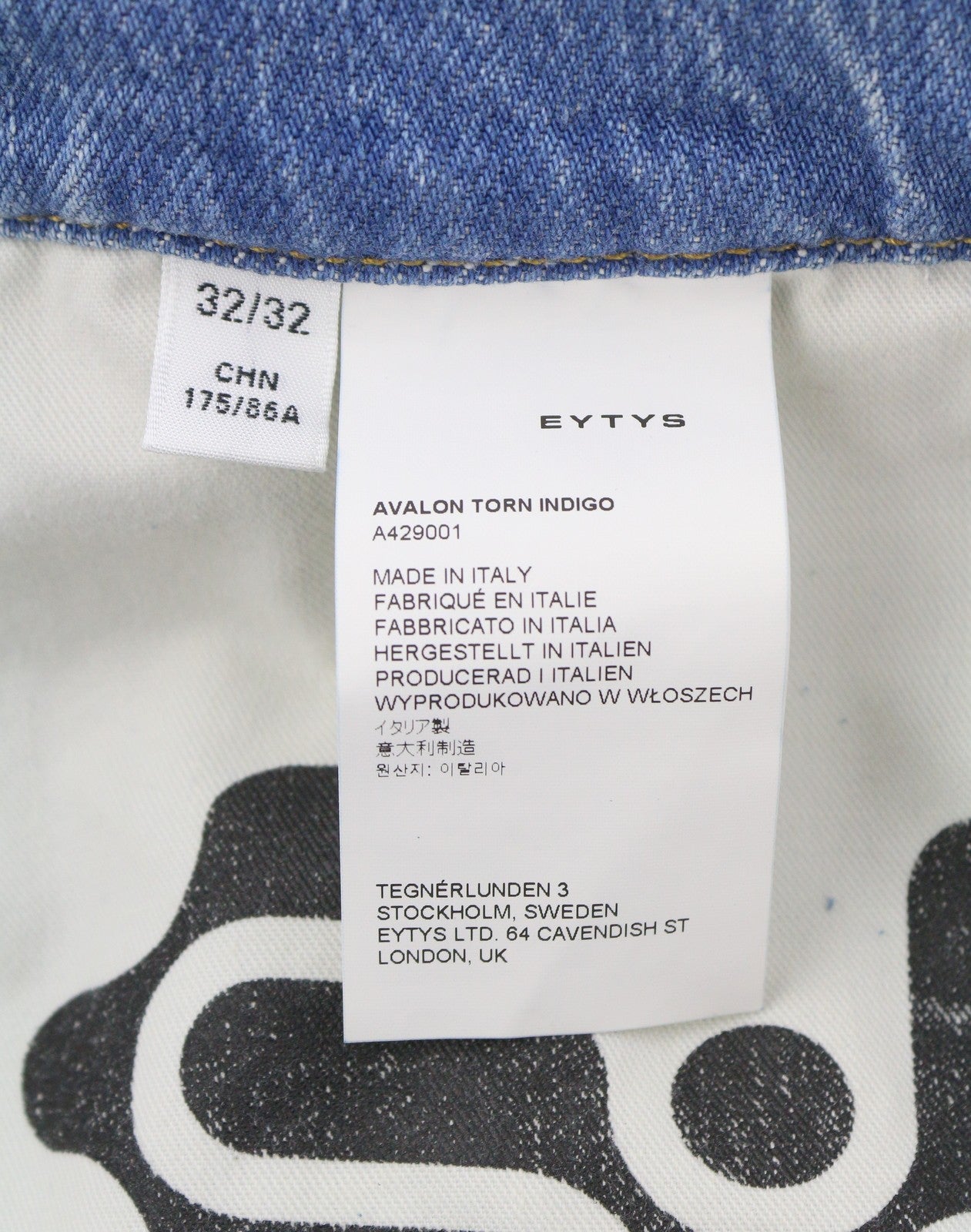 EYTYS Avalon Torn Indigo Cropped Bootcut Women Jeans W32/L32 Unisex RRP370