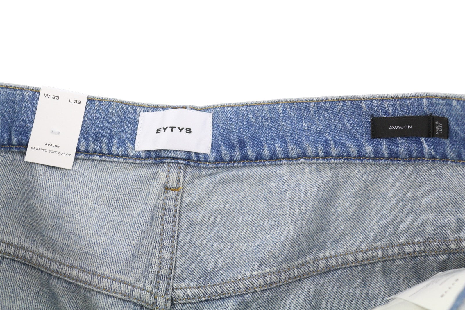 EYTYS Avalon Torn Indigo Cropped Bootcut Women Jeans W33/L32 Men Fit RRP370