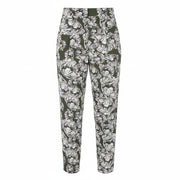 MAX&CO. Women Trousers EU34 Khaki Flower Cotton Elastic Waist Crop