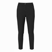MARINA RINALDI Women Trousers S Black Pinstripe Elastic Waist Slim Fit