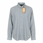 SCOTCH & SODA Men Shirt 2XL Melange Summer Blue Shell Print Nautical Cotton